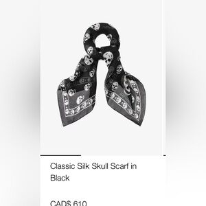 Alexander McQueen Black and White Skull Silk Scarf